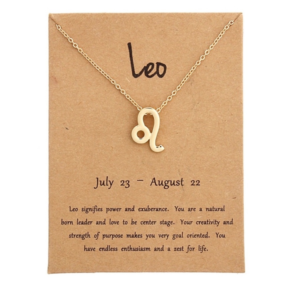 Leo - Zodiac ♌️ Sign Necklace with Card